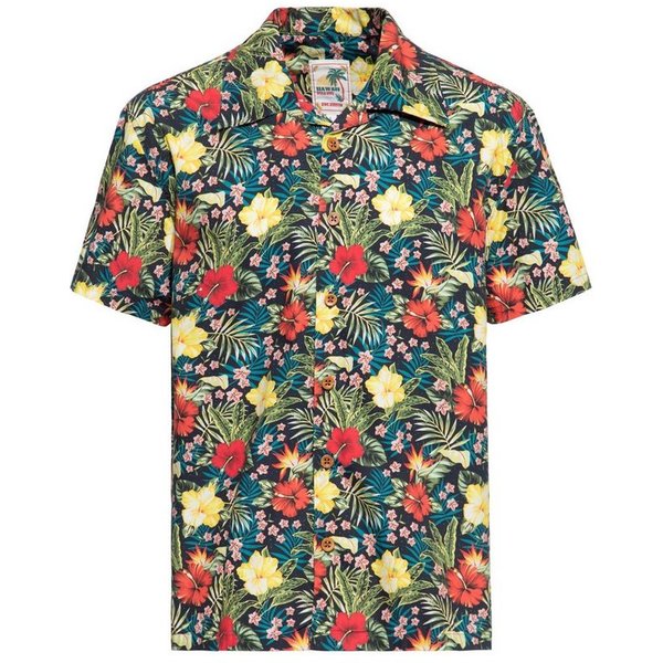 KingKerosin Kurzarmhemd mit Tropical Hawaiian Style