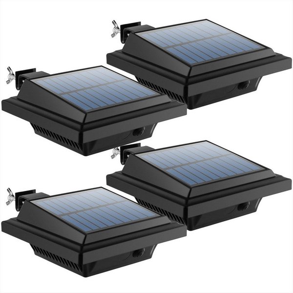 KingLux LED Dachrinnenleuchte 40LEDs Solar dachrinnenleuchten für außen mit Lichtsensor, Lichtsensor, LED fest integriert, Kaltweiss, Warmweiss