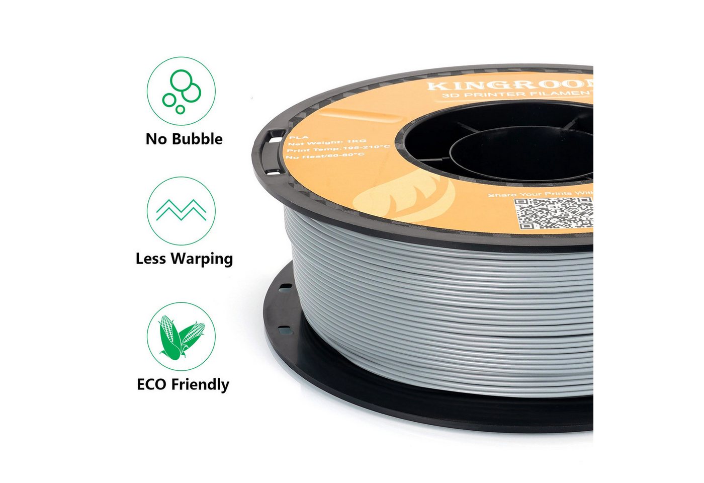 KINGROON Filament 3D-Drucker Filament PLA 1,75mm 10kg Mixfarben, 1kg/Rolle, Blasenfrei, Hitzbeständig 3D-Druckmaterialien – Bild 4 von 5