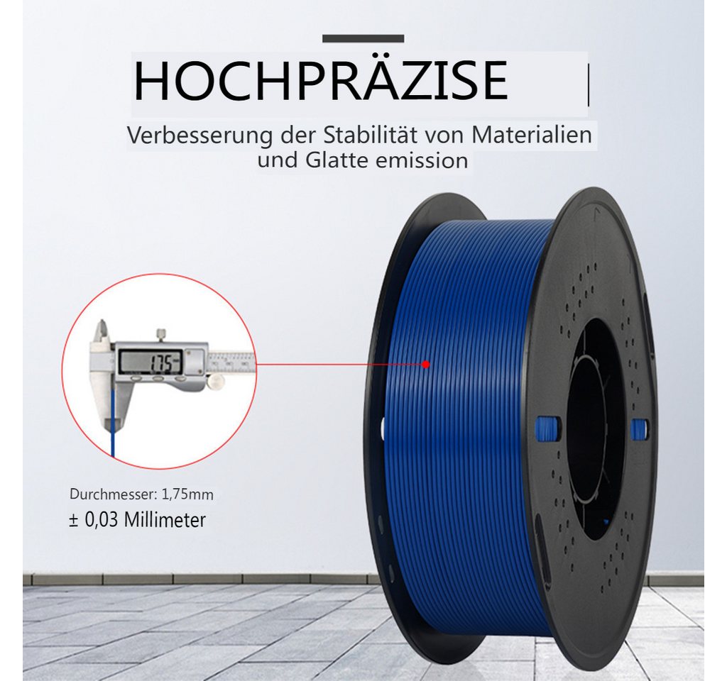 KINGROON Filament 3D-Drucker PETG Filament 1,75mm, 5kg, 5 Farben 3D-Druckmaterialien Hohe Festigkeit, Einfach zu Drucken – Bild 2 von 5