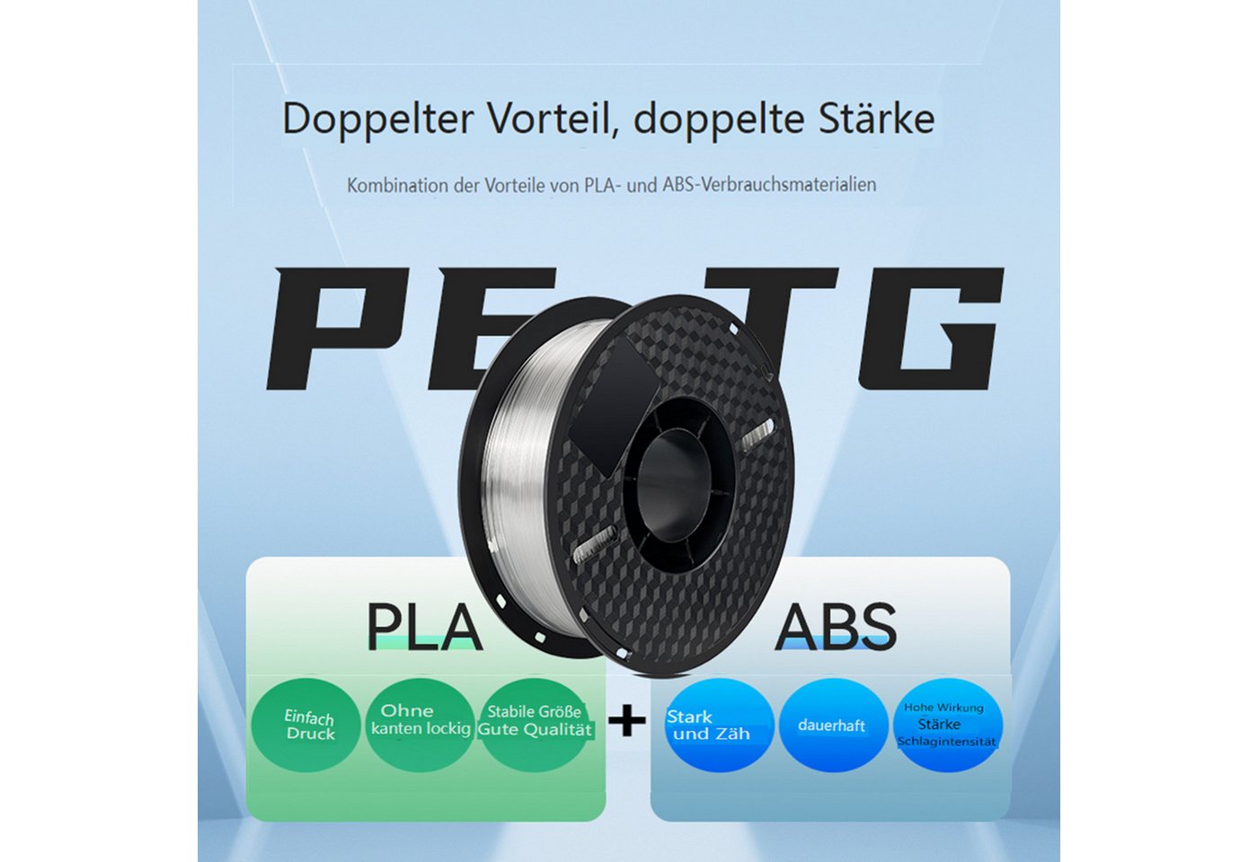 KINGROON Filament 3D-Drucker PETG Filament 1,75mm, 5kg, 5 Farben 3D-Druckmaterialien Hohe Festigkeit, Einfach zu Drucken – Bild 4 von 5