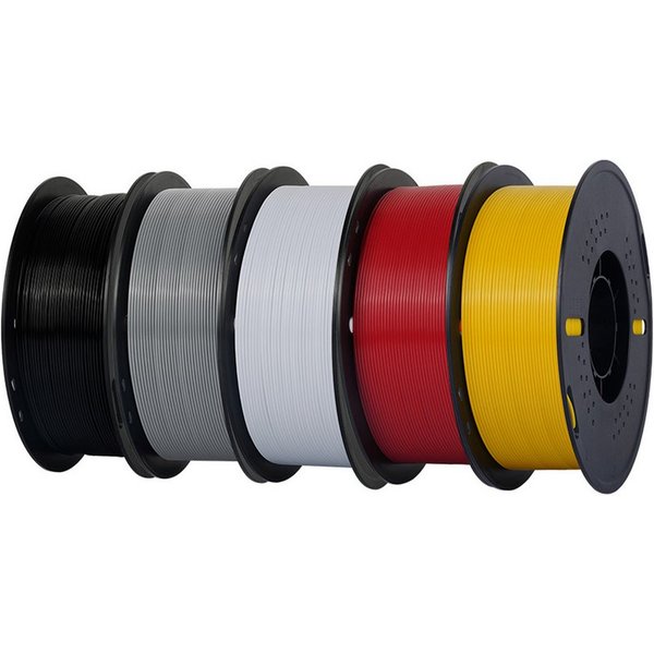 KINGROON Filament 3D Drucker PETG Filament 1,75mm 5KG Set 5 Farben, Hohe Maßgenauigkeit & Zähigkeit 3D-Druckmaterialien