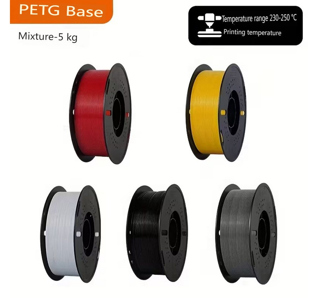 KINGROON Filament 3D Drucker PETG Filament 1,75mm 5KG Set 5 Farben, Hohe Maßgenauigkeit & Zähigkeit 3D-Druckmaterialien – Bild 2 von 2