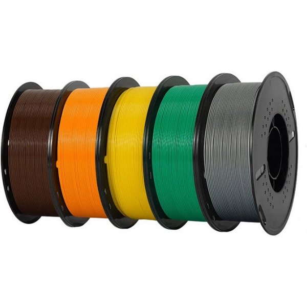 KINGROON Filament hohe Geschwindigkeit 3D Drucker PETG Filament 1,75mm, 5KG Set 5 Farben Hohe Maßgenauigkeit & Zähigkeit 3D-Druckmaterialien