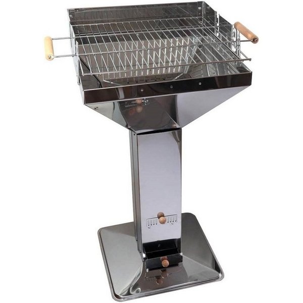 Kingsale Holzkohlegrill Holzkohlegrill Säulengrill Edelstahl, Gartengrill, Trichtergrill, Edelstahl