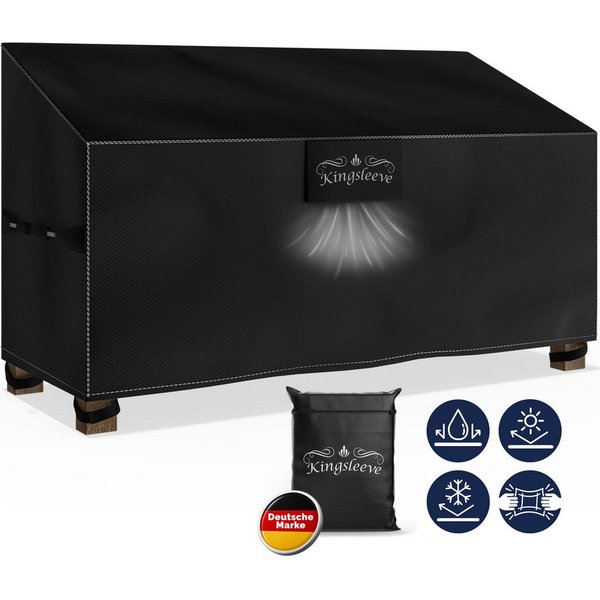 Kingsleeve Gartenmöbel-Schutzhülle, Wasserdicht Winterfest Abdeckplane Gartenmöbel Bank 134x66xH63/89 cm