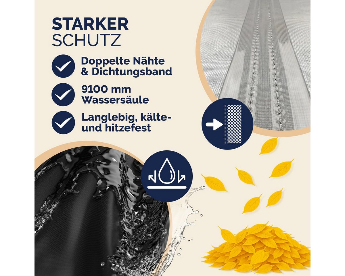 Kingsleeve Gartenmöbel-Schutzhülle, Wasserdicht Winterfest Abdeckplane Gartenmöbel Bank 134x66xH63/89 cm – Bild 4 von 5
