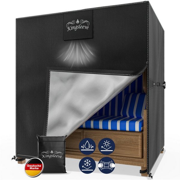 Kingsleeve Strandkorb-Schutzhülle, Winterfest Wasserdicht Abdeckung Abdeckplane Hülle 120x90x160/140cm