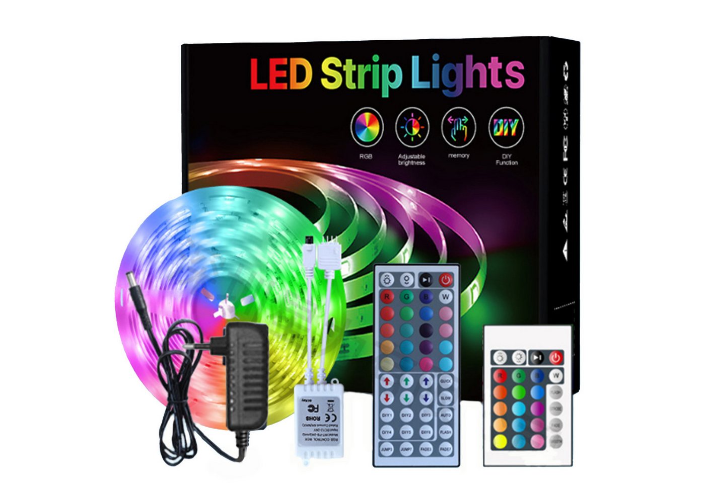 KINSI LED Stripe Bluetooth-Lichtleiste,DIY-Lichtleiste,RGB-Licht-LED,mit Fernbedienung, Timer-Funktion, eine Vielzahl von dynamischen RGB-Farben – Bild 2 von 5