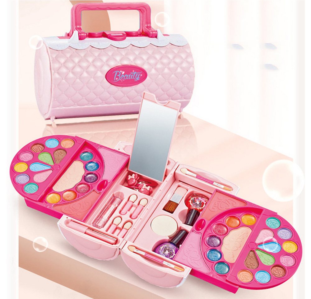 KINSI Lernspielzeug Kinder Schminkkoffer,Prinzessin Kosmetikset, Rollenspiel Spielzeug, Kinderschmink Set,Waschbar – Bild 2 von 5