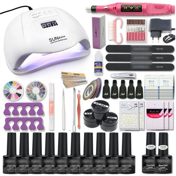 KINSI Lichthärtungsgerät Komplettes Maniküreset 50-90 Stück, 48/24/12 Farben 10ml Nagellack,DIY, Hochwertig, praktisch, für Anfänger/Profis