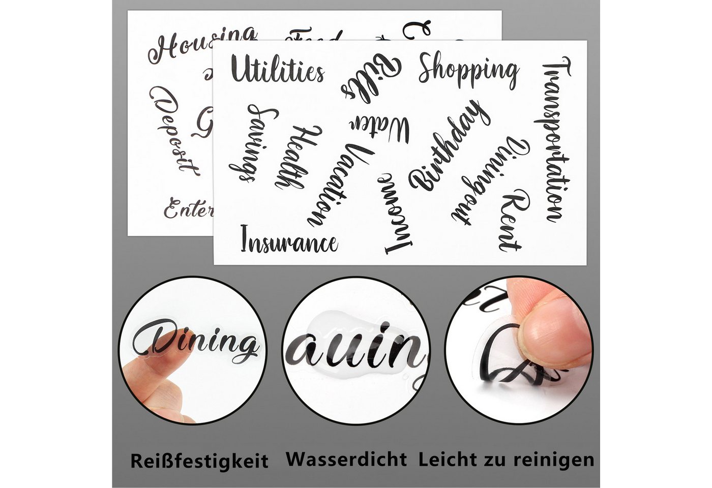 KINSI Ringbuchmappe Budgetplanungsnotizbuch, 6-Loch-Loseblatt, A6-Budget-Notizbuch, Kategorieaufkleber, Ringbuchnotizbuch – Bild 4 von 5