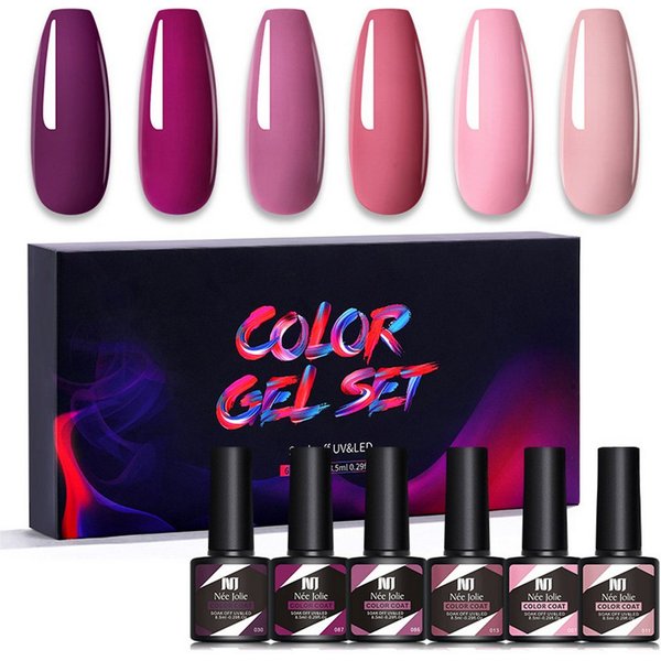 KINSI UV-Nagellack-Set 6 Farben Gel Nagellack Set, 8,5 ml, Perfekt für DIY Nagelkunst, für Anfänger und professionelle Nagelkünstler