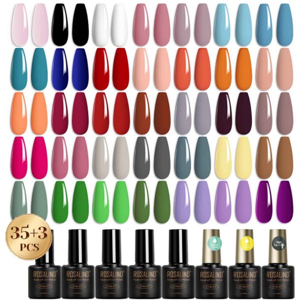 KINSI UV-Nagellack-Set Nude Nagellack Gel, 35 Farben Nagellack Gel + 3 Funktionsgel, 38-tlg., Gesunde und sichere Materialien, lang anhaltender Glanz