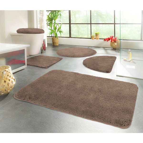 KiNZLER Badematte Chaozhou, Badvorleger, Badezimmer Teppich, Höhe 20 mm, rutschhemmend beschichtet, fußbodenheizungsgeeignet, Polyester, rechteckig, Badteppich,