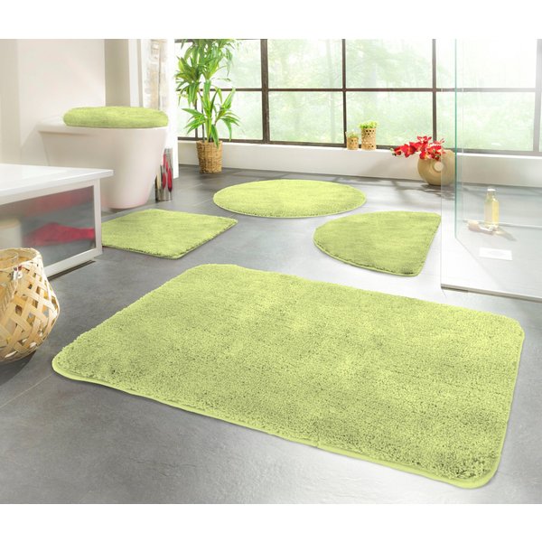 KiNZLER Badematte Chaozhou, Badvorleger, Badezimmer Teppich, Höhe 20 mm, rutschhemmend beschichtet, fußbodenheizungsgeeignet, Polyester, halbrund, Badteppich, U