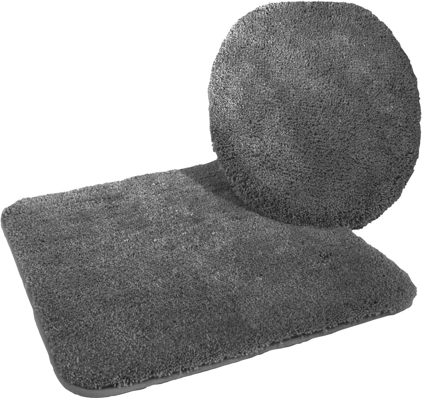 KiNZLER Badematte Chaozhou, Badvorleger, Badezimmer Teppich, Höhe 20 mm, rutschhemmend beschichtet, fußbodenheizungsgeeignet, Polyester, 2-tlg. Hänge-WC Set, Ba – Bild 2 von 3