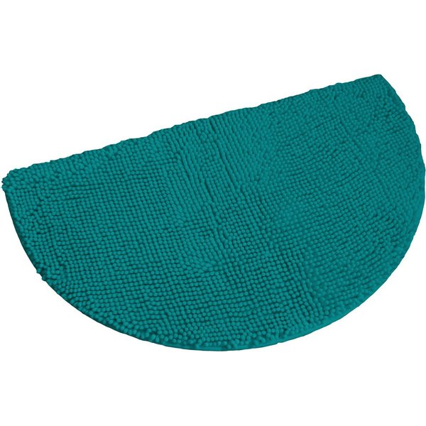 KiNZLER Badematte Chenille, Badvorleger, Badezimmer Teppich, Höhe 18 mm, rutschhemmend beschichtet, fußbodenheizungsgeeignet, Polyester, halbrund, Badteppich, U
