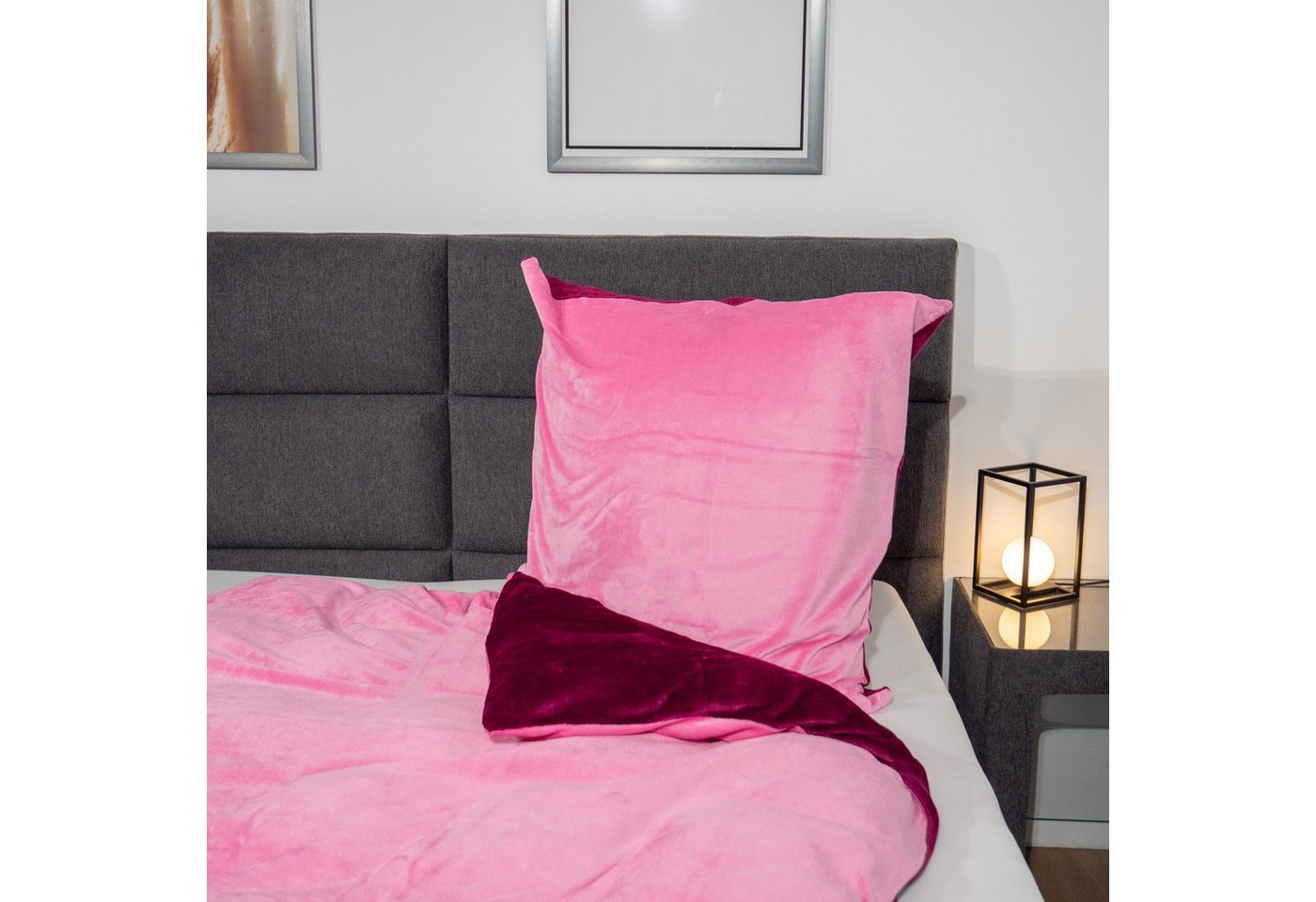 KiNZLER Bettwäsche Cashmere Touch, Microfaser, 2 teilig, Wendebettwäsche, beere-rosa – Bild 5 von 5