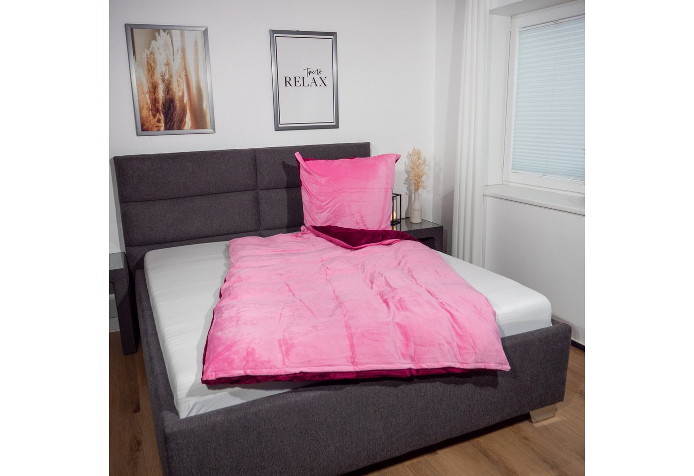 KiNZLER Bettwäsche Cashmere Touch, Microfaser, 2 teilig, Wendebettwäsche, beere-rosa – Bild 4 von 5
