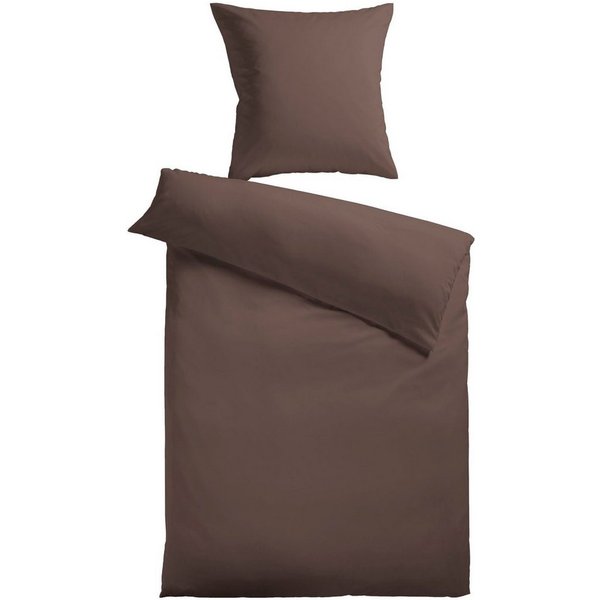 KiNZLER Bettwäsche Mikrofaser Fleece, Fleece, 2 teilig, Uni Farben, angenehm warm