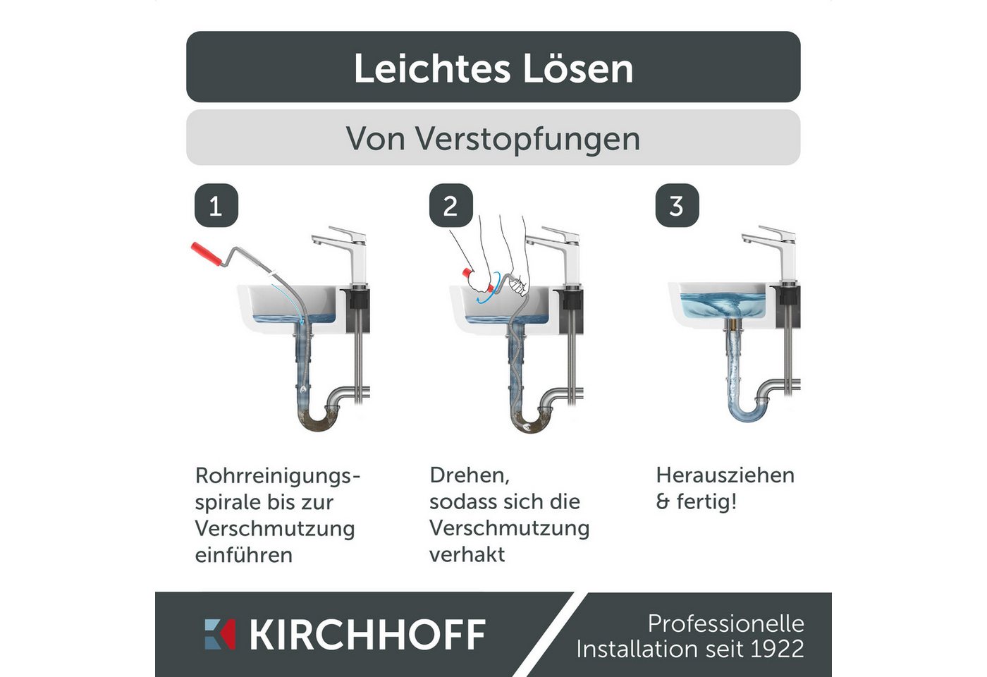 Kirchhoff Rohrreinigungsspirale, L: 500 cm – Bild 2 von 5