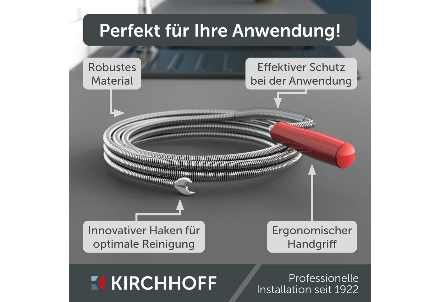 Kirchhoff Rohrreinigungsspirale, L: 500 cm – Bild 3 von 5