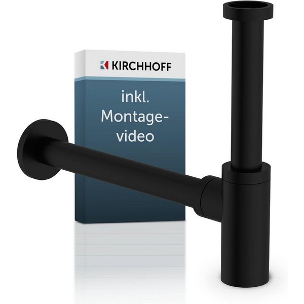 Kirchhoff Siphon Siphon Design Flaschensiphon inkl. Reinigungsöffnung, Röhrengeruchsverschluss für Waschbecken/Waschtische