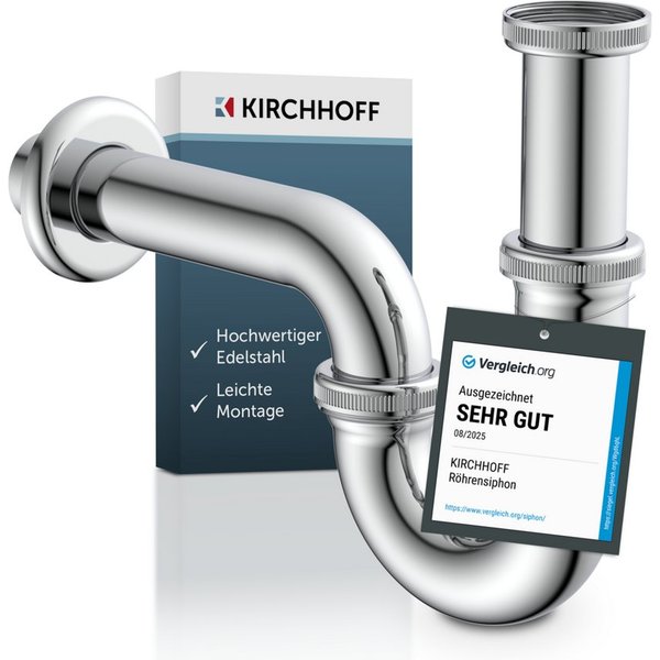 Kirchhoff Siphon Röhrensiphon, Chrom, 1 1/4" x 32 mm