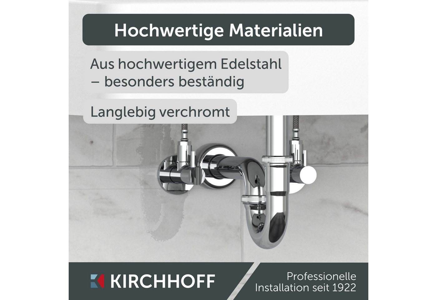 Kirchhoff Siphon Röhrensiphon, Chrom, 1 1/4" x 32 mm – Bild 2 von 5