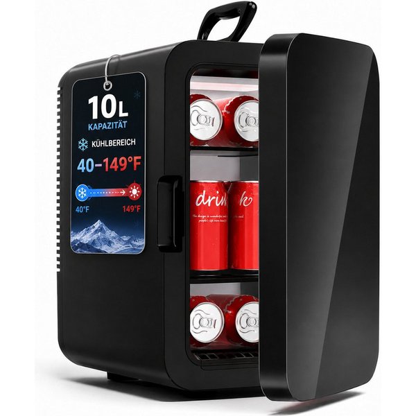 Kismile Kühlbox 10L Mini-Kühlschrank, tragbarer kleiner Kühlschrank für Zimmer, 10 l, Skincare Cooler mit AC/DC-Adapter, leiser Kosmetikkühlschrank