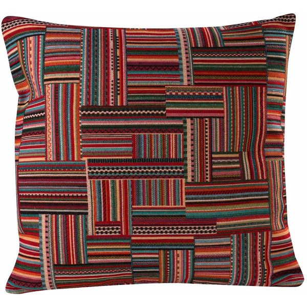 Kissenhülle TANU, Bunt, 40 x 40 cm, Polyester, Baumwolle, (1 Stück), Streifenmuster, mit Reißverschluss