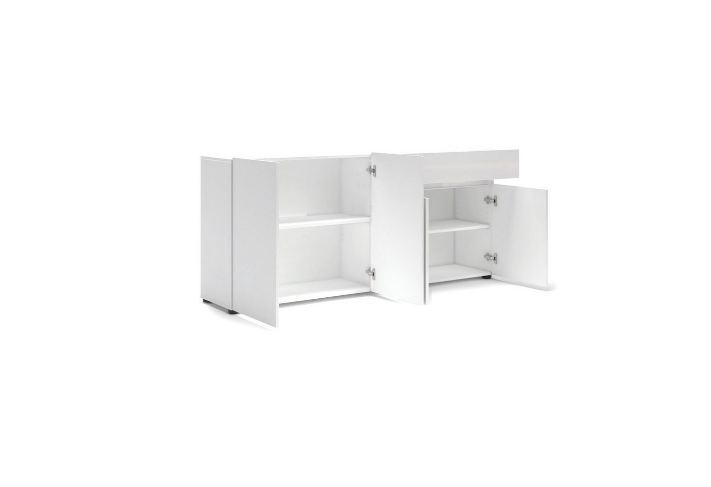 KITALY Sideboard in weiss, Lack Hochglanz - 180x80x38cm (BxHxT) – Bild 2 von 5