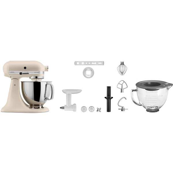 KitchenAid Küchenmaschine 5KSM125EFL FRESH LINEN, 300 W, 4,8 l Schüssel, Gratis Fleischwolf/Spritzgebäckvorsatz, Schüssel, (Wert ca. 238,-UVP)