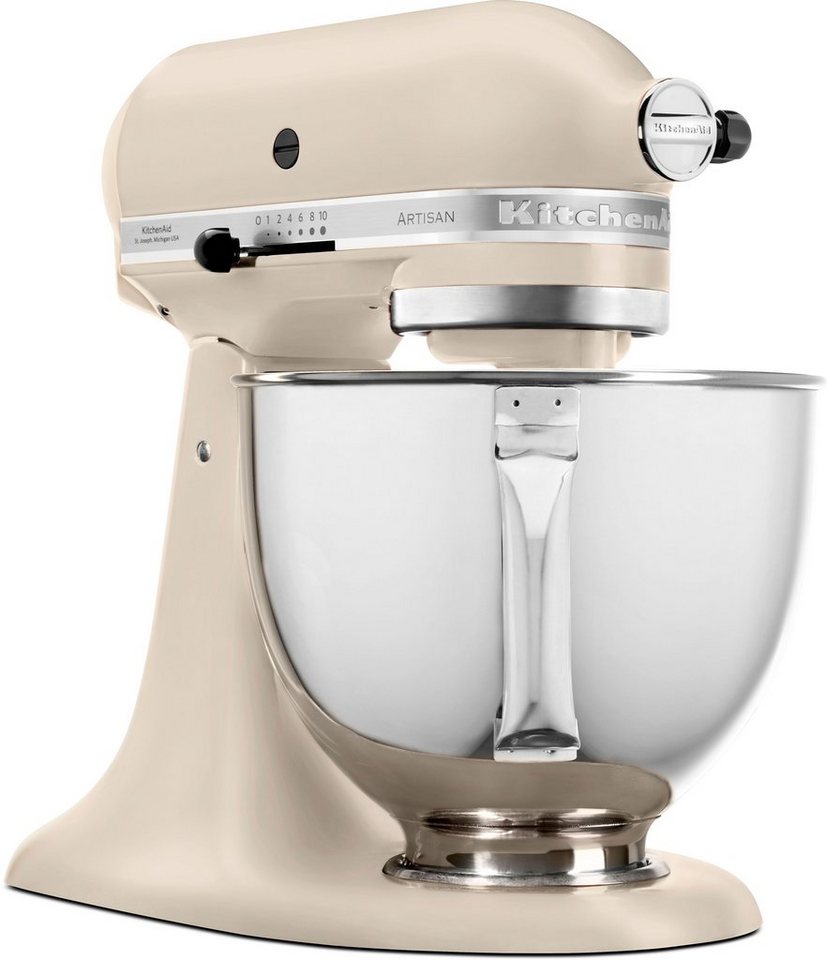 KitchenAid Küchenmaschine 5KSM125EFL FRESH LINEN, 300 W, 4,8 l Schüssel, Gratis Fleischwolf/Spritzgebäckvorsatz, Schüssel, (Wert ca. 238,-UVP) – Bild 2 von 5