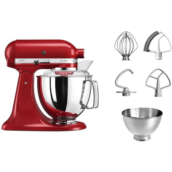 KitchenAid Küchenmaschine 5KSM175PSEER EMPIRE ROT, 300 W, 4,8 l Schüssel, mit Zubehör im Wert von ca. 112,-€ UVP