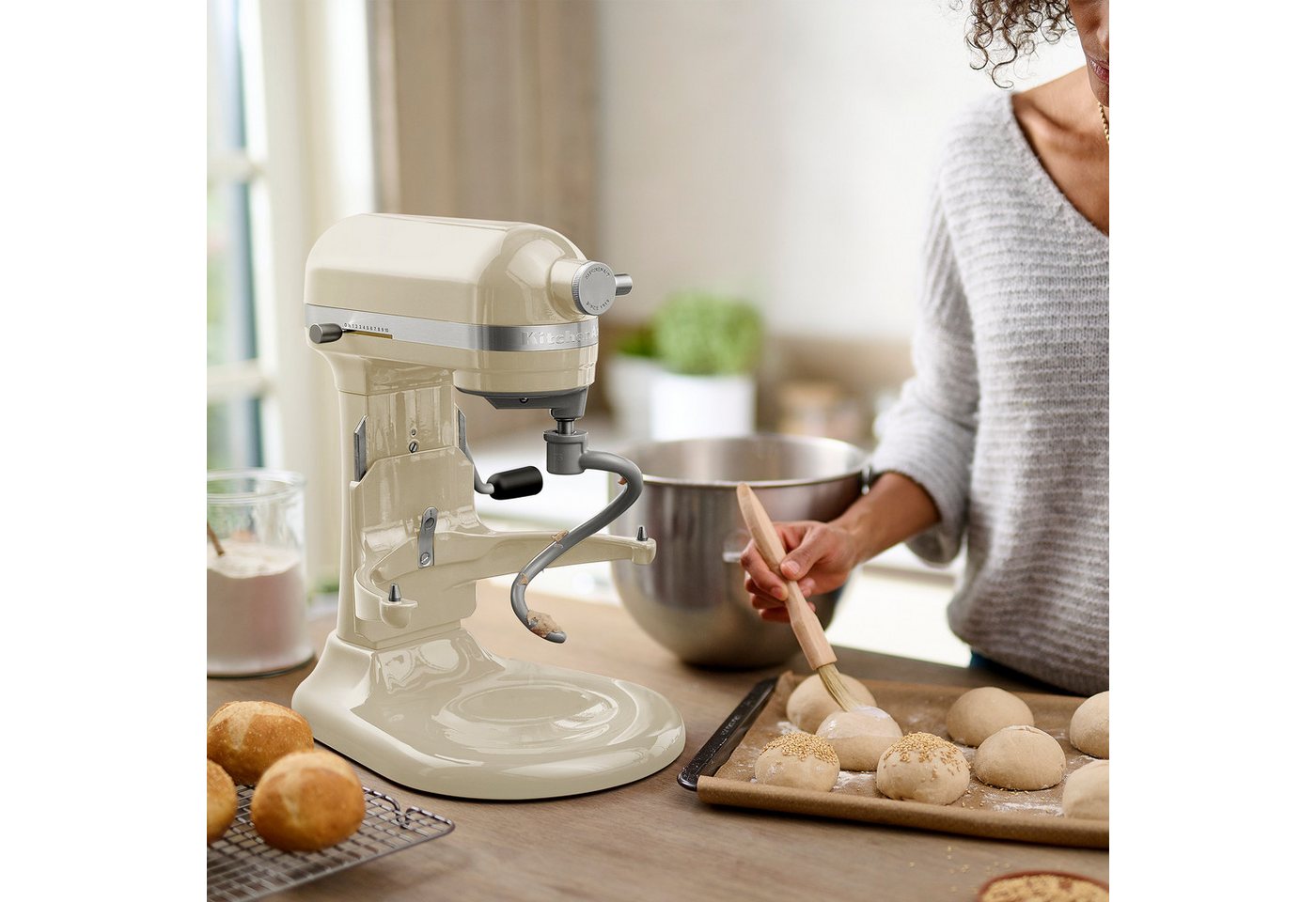 KitchenAid Küchenmaschine 5KSM60SPXEAC, 375 W, 5,6 l Schüssel, Softstart, Original-Planetenrührwerk, Hitzeabschaltung – Bild 5 von 5