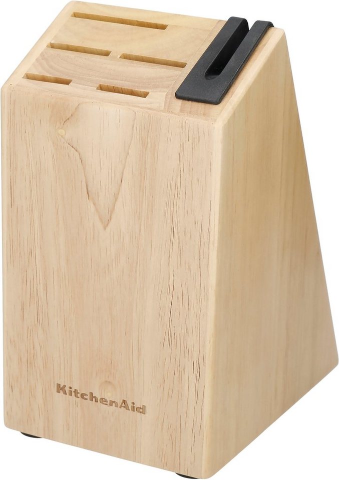 KitchenAid Messerblock Classic (5tlg), Messer japanischer Stahl, Schärfer, Birkenholzblock – Bild 2 von 3