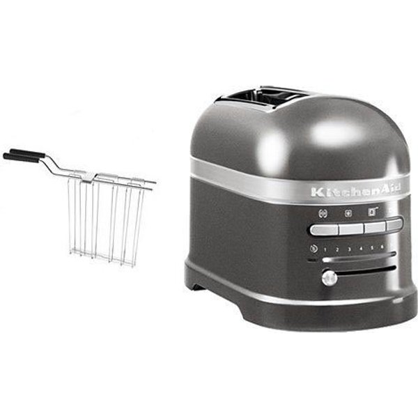 KitchenAid Toaster Artisan 5KMT2204EMS MEDALLION-SILBER, 2 kurze Schlitze, für 2 Scheiben, 1250 W, mit Sandwichzange