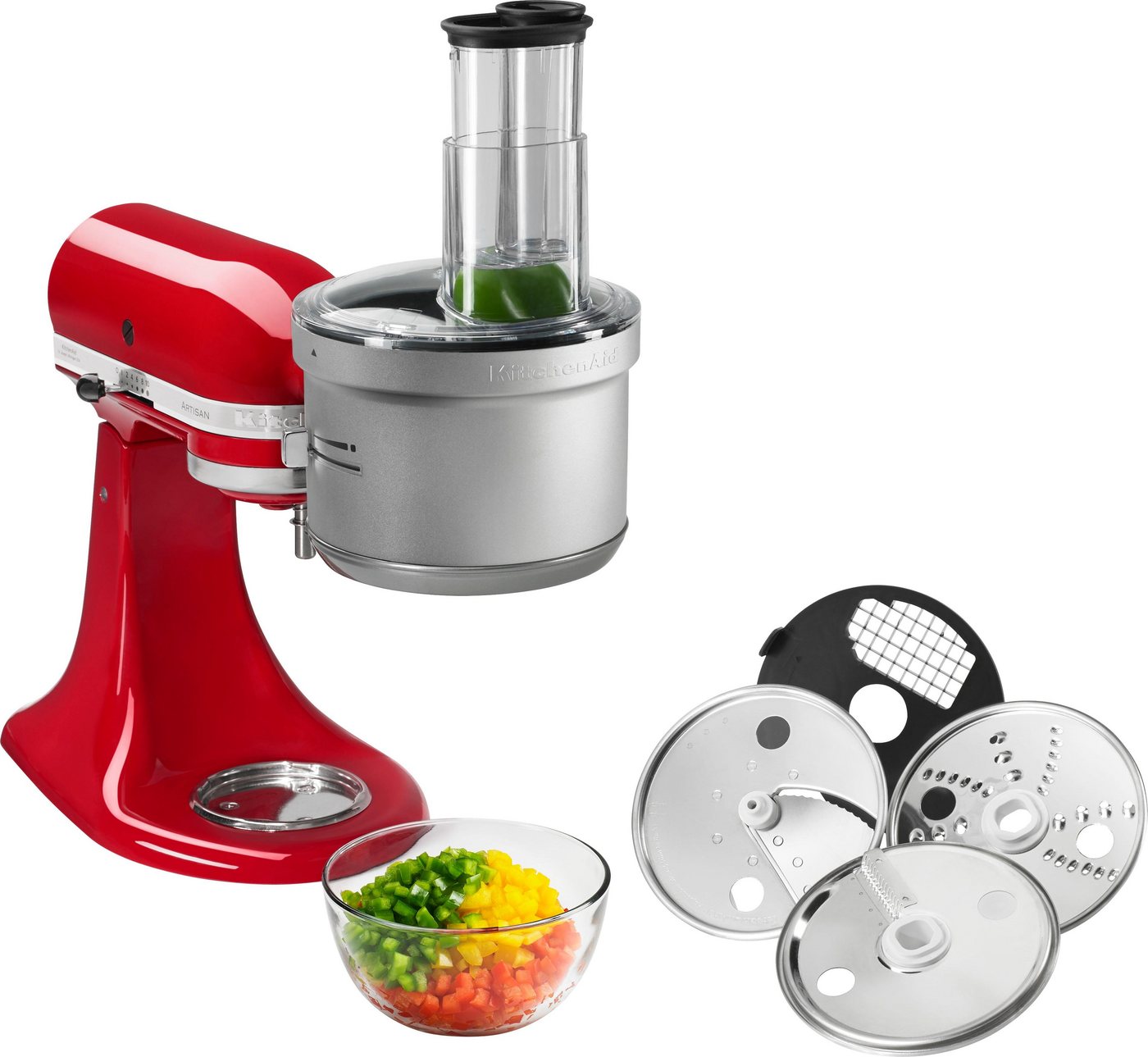 KitchenAid Zerkleinereraufsatz 5KSM2FPA Food-Processor-Vorsatz, Zubehör für alle KitchenAid-Küchenmaschinen außer Professional 5KSM7990X, passt nicht für 5KSM79 – Bild 2 von 5