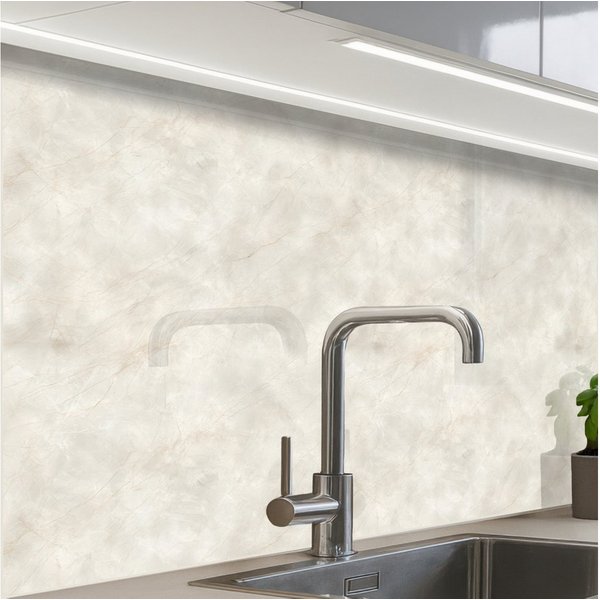 KitchenYeah Küchenrückwand Muster selbstklebend (keine Folie) Cremebeige - Marmor - Adern, (1-tlg), Spritzschutz, Küche, Rückwand, Küchenwand, Küchenfront, 30x2