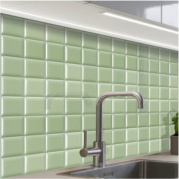 KitchenYeah Küchenrückwand Muster selbstklebend (keine Folie) Glänzend - Mosaik - Kacheln - Weich, (1-tlg), Spritzschutz, Küche, Rückwand, Küchenwand, Küchenfro
