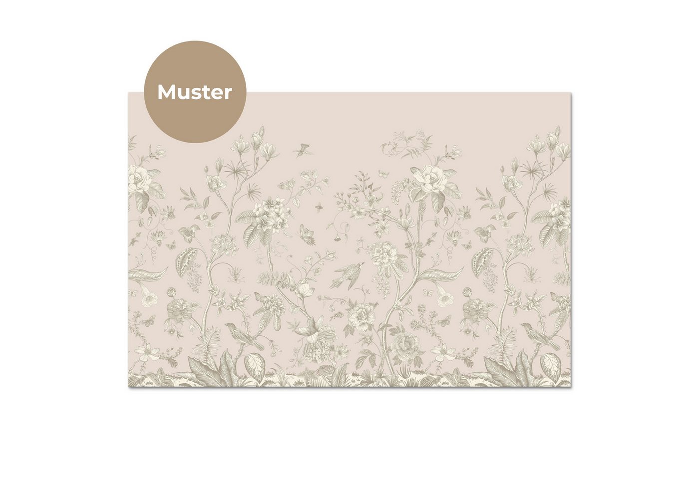 KitchenYeah Küchenrückwand Muster selbstklebend (keine Folie) Blumen - Beige - Botanisch - Vintag, (1-tlg), Spritzschutz, Küche, Rückwand, Küchenwand, Küchenfro – Bild 3 von 4
