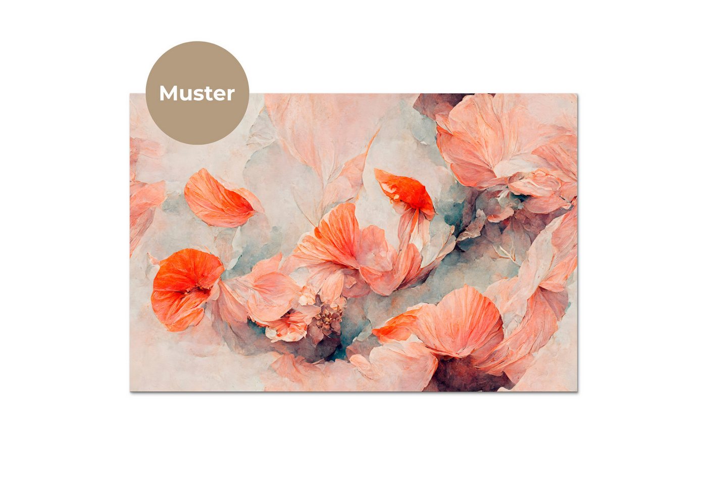 KitchenYeah Küchenrückwand Muster selbstklebend (keine Folie) Blumen - Blätter - Pflanzen - Rosa, (1-tlg), Spritzschutz, Küche, Rückwand, Küchenwand, Küchenfron – Bild 3 von 4