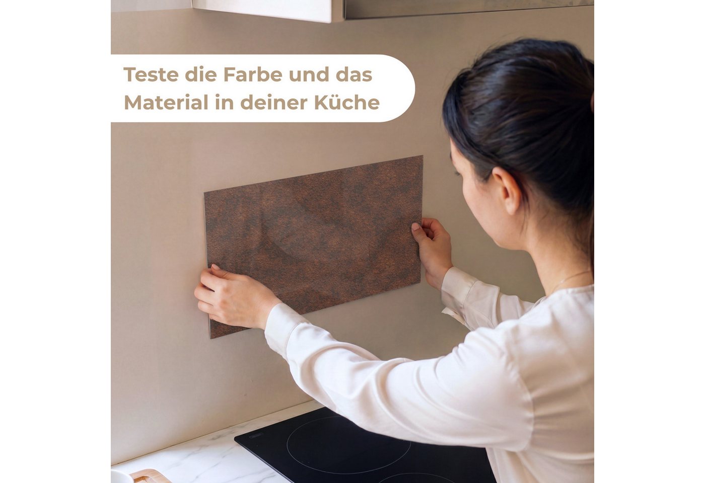 KitchenYeah Küchenrückwand Muster selbstklebend (keine Folie) Rost - Braun - Rot, (1-tlg), Spritzschutz, Küche, Rückwand, Küchenwand, Küchenfront, 30x20 cm – Bild 2 von 4