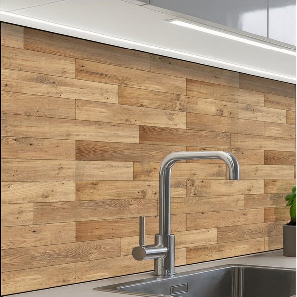 KitchenYeah Küchenrückwand Muster selbstklebend (keine Folie) Muster - Parkett - Muster, (1-tlg), Spritzschutz, Küche, Rückwand, Küchenwand, Küchenfront, 30x20 