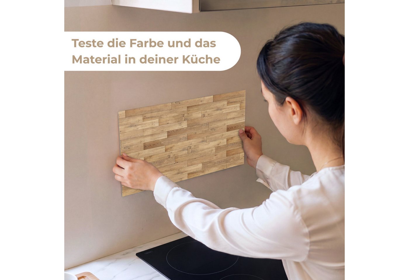 KitchenYeah Küchenrückwand Muster selbstklebend (keine Folie) Muster - Parkett - Muster, (1-tlg), Spritzschutz, Küche, Rückwand, Küchenwand, Küchenfront, 30x20  – Bild 2 von 4