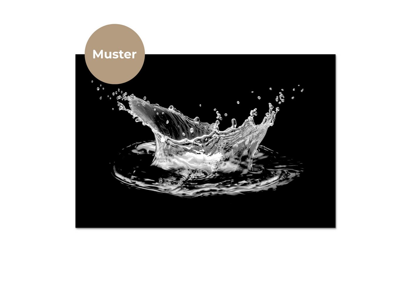 KitchenYeah Küchenrückwand Muster selbstklebend (keine Folie) Wasser - Splash - Wasser - Schwarz, (1-tlg), Spritzschutz, Küche, Rückwand, Küchenwand, Küchenfron – Bild 3 von 4