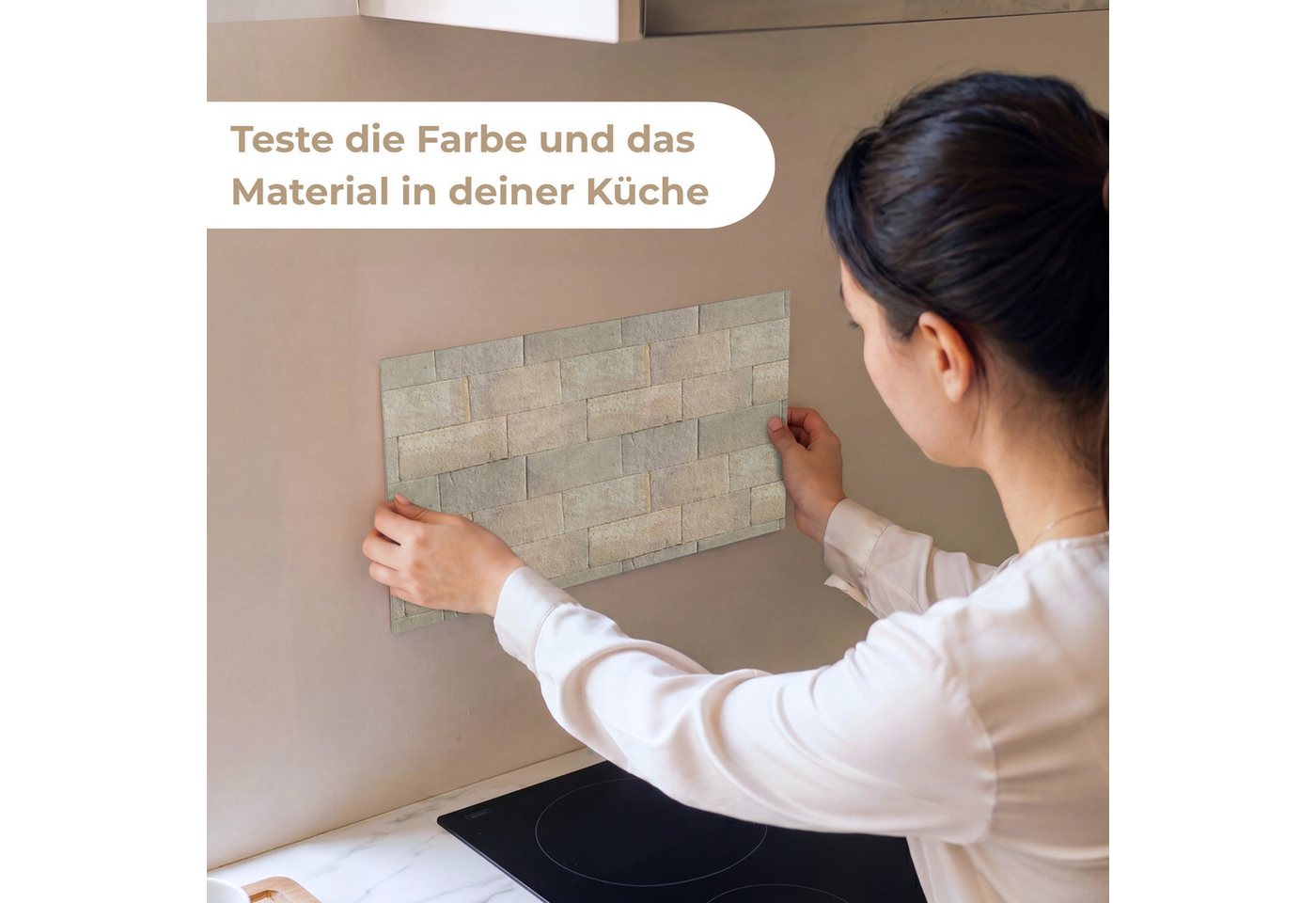 KitchenYeah Küchenrückwand Muster selbstklebend (keine Folie) Blaustein - Sandstein - Gelb, (1-tlg), Spritzschutz, Küche, Rückwand, Küchenwand, Küchenfront, 30x – Bild 2 von 4