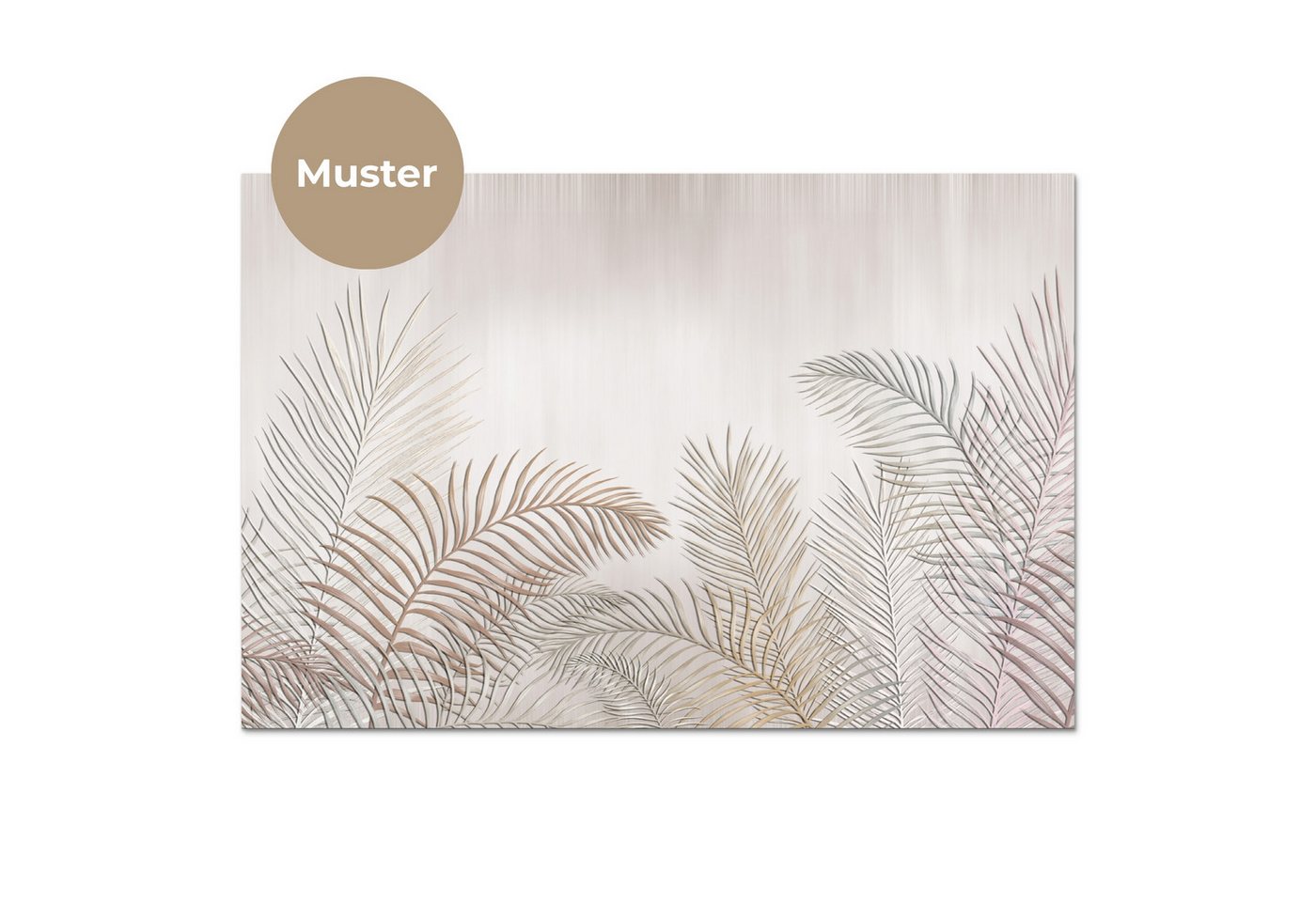 KitchenYeah Küchenrückwand Muster selbstklebend (keine Folie) Blätter - Beige - Botanisch - Vinta, (1-tlg), Spritzschutz, Küche, Rückwand, Küchenwand, Küchenfro – Bild 3 von 4